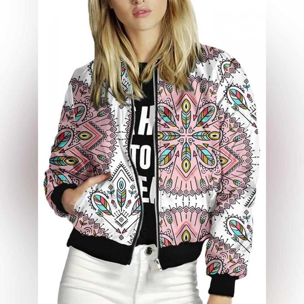 Zip Up Printed Jacket
